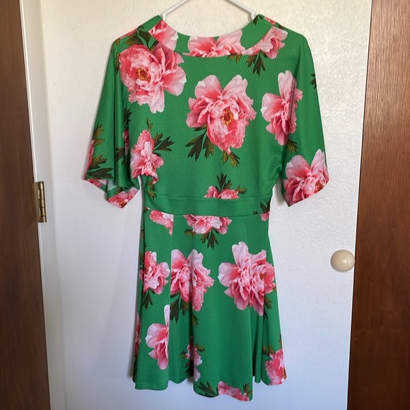 ASOS Floral Green Pink Dress - Picture 3 of 7